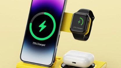 chargeur 3 in 1  pour telephone montre ecouteur sans fil